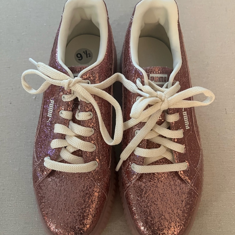 Puma Sparkling Pink Sneakers with White Laces
